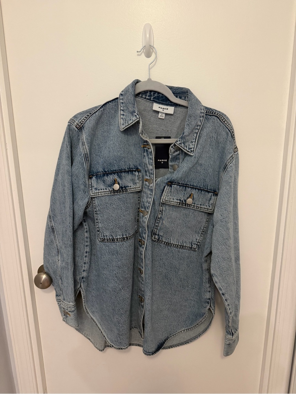 Parke X Target Light Wash Blue Denim Jacket